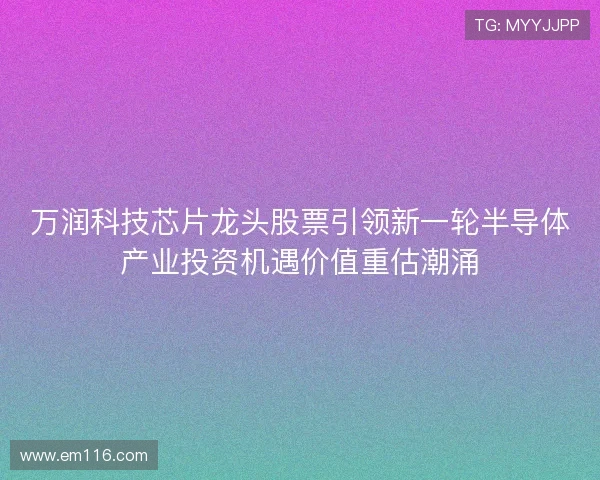 万润科技芯片龙头股票引领新一轮半导体产业投资机遇价值重估潮涌